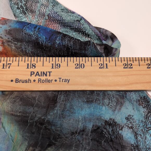 Adore Artsy Sleeveless Blouse Top Womens M Multicolor Mixed Media Flowy Fairy - Picture 12 of 16